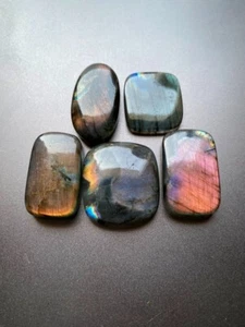 Labradorite gemstone cabochon size 30-25 MM 5 pieces - Picture 1 of 6
