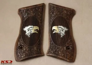 Empuñaduras de nogal compatibles marca KSD Jericho 941FB enmarcadas - Imagen 1 de 2