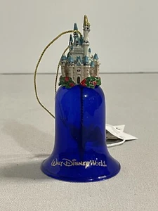 Disneyland Disney Parks World Castle Bell Cobalt Blue Christmas Holiday Ornament - Picture 1 of 10