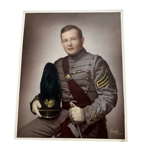 Photo Cadet Military Academy Lloyd Tony NY early 20 Century Shako Hat Sword - Picture 1 of 3