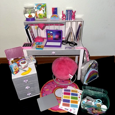 Lote de 3 juegos modulares de escritorio, arte y material escolar My Life As 18" para muñecas Foto 1 de 4