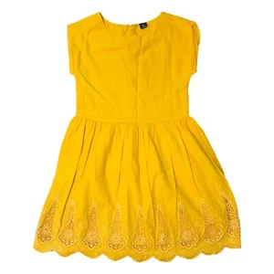 Gap Kids Embroidered Sunshine Yellow Eyelet Summer Dress Girls SZ 12 XL - Picture 1 of 5