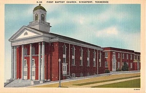 c.1940 First Baptist Church Kingsport TN post card - Picture 1 of 2