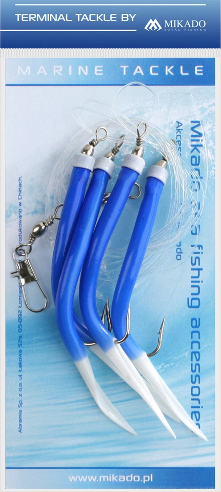 MIKADO GUMMI MAKK RIG Meeresvorfach Dorschvorfach Pilkvorfach  8cm / 2/0 - blau - Bild 1 von 1