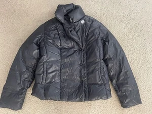 GAP BLACK SHORT LIGHT PUFFER JACKET FUNNEL NECK M - Picture 1 of 5