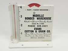 Vintage Metal Rain Gauge & Recorder Midville Bonded Warehouse Evans Cotton Co.