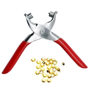 Pinza punzonatrice con rivetti foro resistente strumento occhiello portatile - Foto 1 di 12