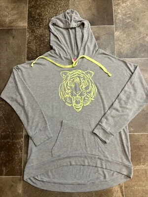 Sudadera con Capucha Hard Candy Ligera con Tigre Amarillo Neón XL (15/17) Corte Alto/Bajo Usada en Excelente Condición Foto 1 de 4