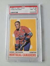 1970-71 O-PEE CHEE Vintage MONTREAL CANADIENS GREAT HENRI RICHARD GRADED PSA 8