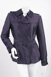 Vintage Damen Jacke Mantel Größe S dunkelblau zweireihig mit Gürtel - Bild 1 von 5