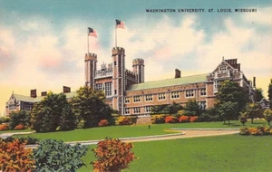 Postal MO: Universidad de Washington, St. Louis, Missouri, lino años 40 - Imagen 1 de 2