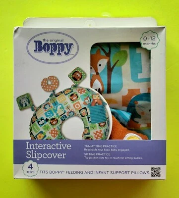NEW IN BOX Boppy Interactive Slipcover With 4 Soft Crinkle Toys Included - Image 1 of 4