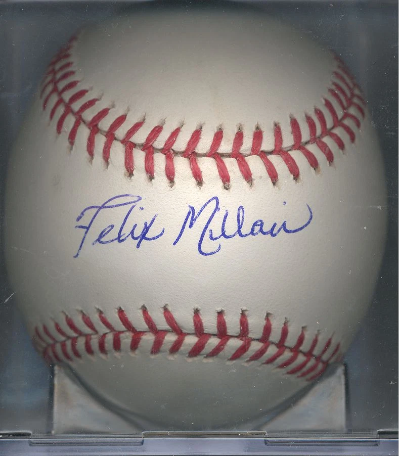 Felix Millan Atlanta Braves Autographed Signed OML Baseball New York Mets COA - Image 1 of 1