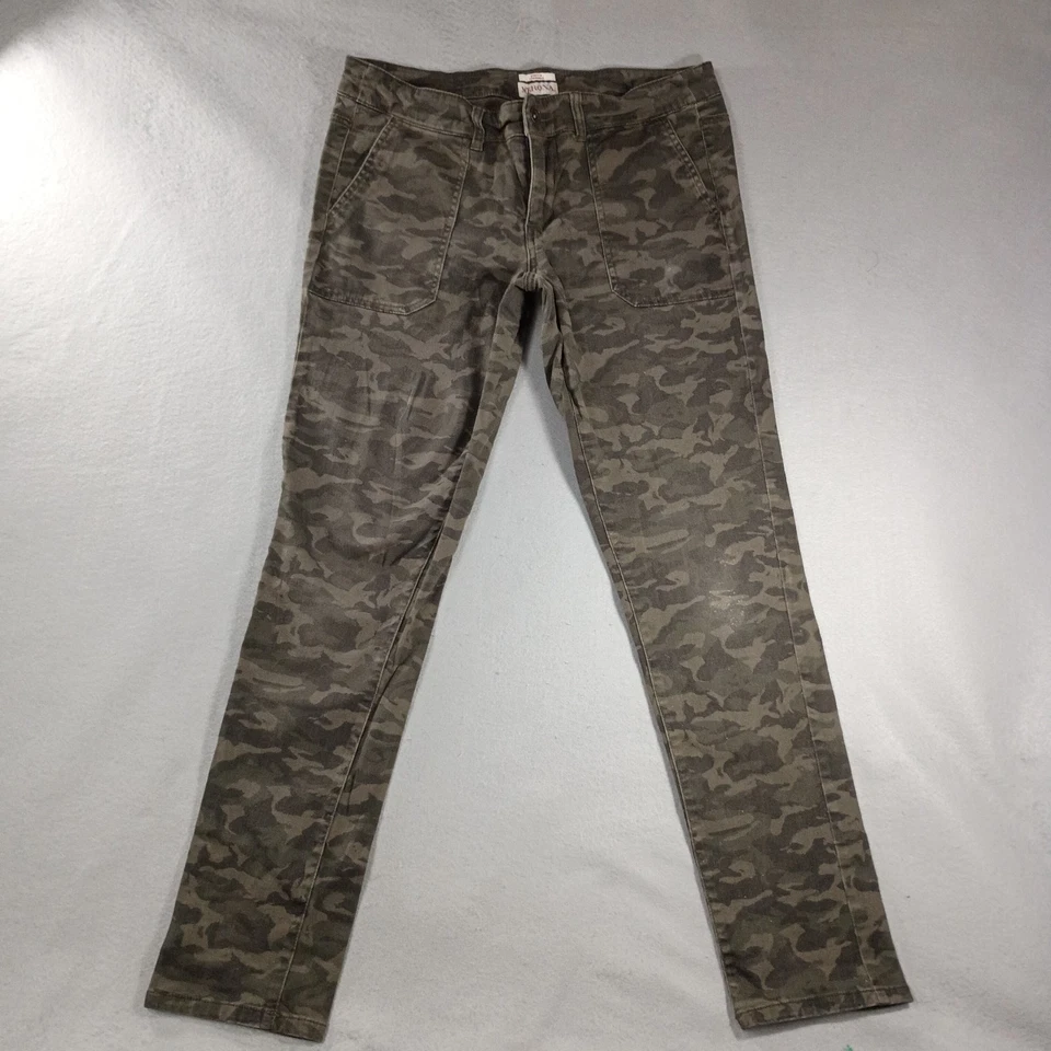 Pantalones Merona elásticos ajustados calce moderno tiro medio verde camuflaje para mujer talla 10 Foto 1 de 4