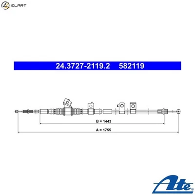 CABLE TIRAR FRENO ESTACIONAMIENTO 24.3727-2119.2 PARA MITSUBISHI PAJERO/IV/Van/CLÁSICO Foto 1 de 4