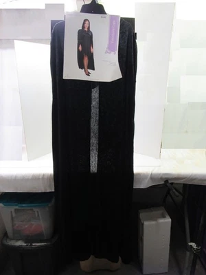 Para Mujer Capa Medianoche Negra Larga Capucha Terciopelo Bata Capa Pana Bruja Gótica Foto 1 de 4