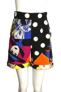 GIANNI VERSACE- 1991 Multi Color Rayon Shorts, Size 4 - Picture 1 of 6