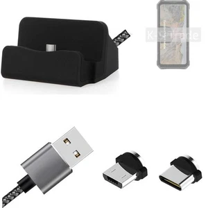 Charging Station for FOSSiBOT F107 Pro + USB-Typ C u. Micro-USB-Adapter - Zdjęcie 1 z 5