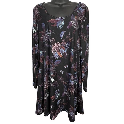 Vestido Mudd Floral con Tirantes Espalda Columpio Para Mujer Grande Bosque Oscuro Hada Elastizado Foto 1 de 4