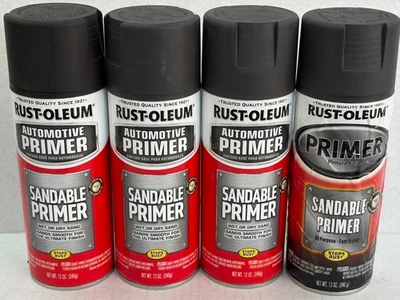(4) PRIMACIÓN LIJABLE AUTOMOTRIZ GRIS RUSTOLEUM 249415 ARENA HÚMEDA O SECA SECADO RÁPIDO Foto 1 de 4