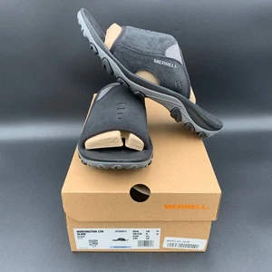 Sandales homme Merrell Slide Huntington LTR taille 10 M daim noir maille à enfiler - Photo 1/7