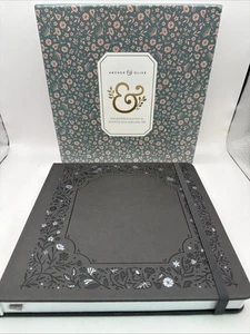 Cuaderno Archer & Olive Night Blooms rejilla puntos floral en gris 8X8. Cuero vegano - Imagen 1 de 4