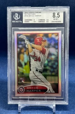 2012 Topps Chrome - Bryce Harper #196 Refractor (RC) BGS 8.5 NM+ - Image 1 of 2