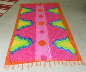 Tye Dye Colorful Sarong Pareo Wrap Full Size Beach Cover up Made in India 42x75 - Picture 1 of 7