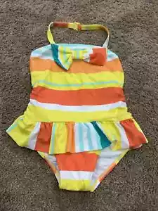NWT Gymboree Citrus Orange Stripe One Piece Swimsuit Size 6,7, 8,10 - Picture 1 of 1