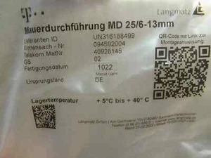 Langmatz Passaggio a muro MD 25/6-13mm per cavi in rame o fibra ottica - Foto 1 di 3