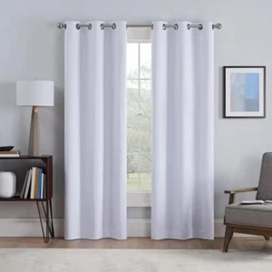 ECLIPSE AbsoluteZero Draft Stopper | Talisa Snow | (2x) 37" x 84" Curtains NEW - Picture 1 of 3