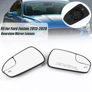 For Ford Fusion 2013-20 Heated Left+Right Side Door Mirror Glass Assembly White - Picture 1 of 7
