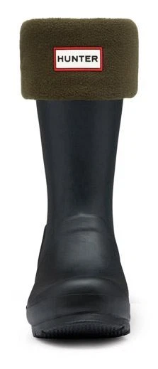 Hunter Original Women's Tall Boot Socks Recycled Fleece Black Med 5-7 Logo