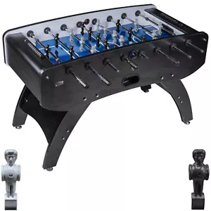 Fußball Tischkicker Profi Schwarz blaues Spielfeld Figuren Schwarz Grau 80kg - Bild 1 von 9