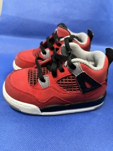 2013 Nike Air Jordan 4 Retro Toro Bravo Red 308500-603 Toddler Td Size 6C - Picture 1 of 11