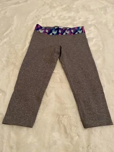 Ivivva By Lululemon Crop Leggings Girls Size 12 Multi Rhythmic Stretch Grey - Picture 1 of 6