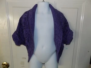 Justice Shrug Sweater Purple Sparkle Short Sleeve Size 8/10 Girl's EUC - Picture 1 of 3