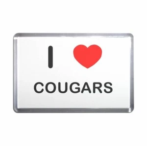 Cougars I Love Heart Plastic Fridge Magnet (S, M, L, XL) - Picture 1 of 10