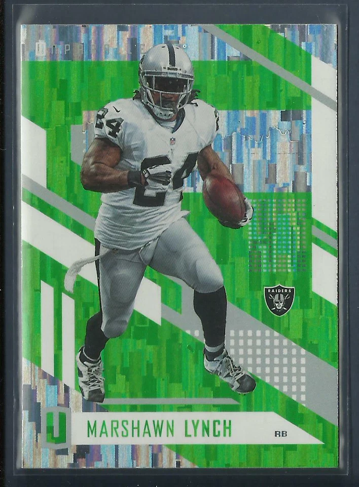 Marshawn Lynch 2017 Panini UnParalleled LIME GREEN Card # 82 Seahawks Raiders - Image 1 of 2