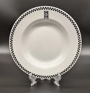 Antiguo tazón de sopa Miller Hotel Iowa Rim Warwick negro blanco revisador algo de uso - Imagen 1 de 13