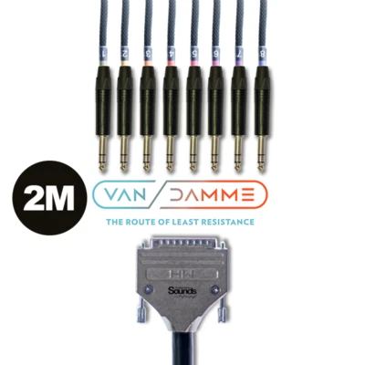 D-SUB Cable Serie DB25 Analógico Tascam | 8 Vías NP3X Neutrik Negro Van Damme 2M Foto 1 de 4