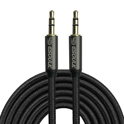 Cable auxiliar de 3,5 mm macho a macho audio auxiliar cable trenzado de nailon para teléfono PC de automóvil Foto 1 de 4