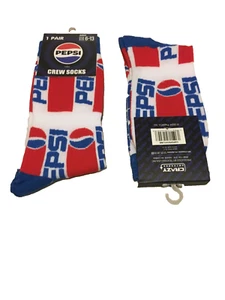 CRAZY UNIVERSE Pepsi-Cola Soda 1 Par Calcetines Crew Zapato Adulto Talla 6-13 Nuevo con Etiquetas - Imagen 1 de 2
