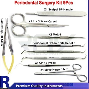 Kits de cirugía periodontal periodontal quirúrgica dental Molt-9 juego de escaladores de tijera de tejido - Imagen 1 de 8