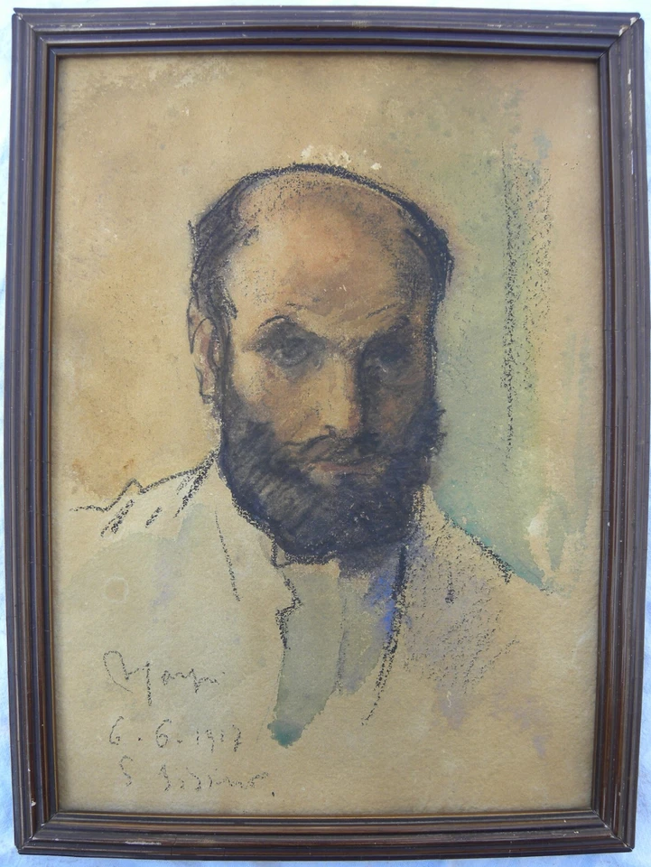 Aldo CARPI (Milano 1886-1973) Autoritratto con barba nera cm 30x21 anno 1927 - Immagine 1 di 4