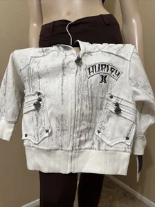Boy’s White Cotton Casual Sport Stretch Hooded Faux Fur Mane Zip Size 2T Jacket - Picture 1 of 13