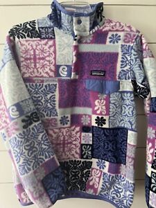 Patagonia Synchilla Snap Pullover Small Purple and Blue Print