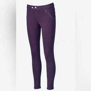 Rewind brand Zipper Ponte Skinny Pants Deep Plum Super soft color sz XS - Picture 1 of 5