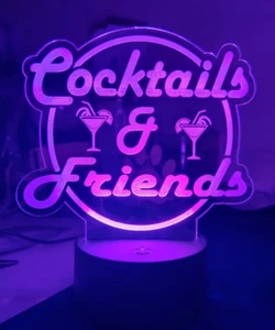 Cocktail Bar Sign Open home led neon garden shed sign not personalised light up - Picture 1 of 9