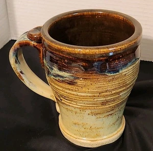 Vtg.Large 24 Ozs. Cup Studio Pottery Handcrafted From Clay & Stoneware - Picture 1 of 11